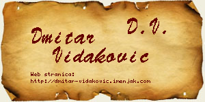 Dmitar Vidaković vizit kartica